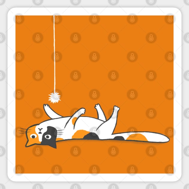 Calico Cat | Funny Lazy Cat Sticker by Coffee Squirrel